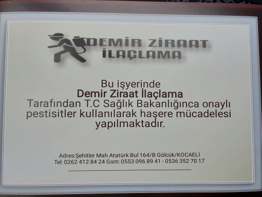 Dezenfeksiyon Sertifikası